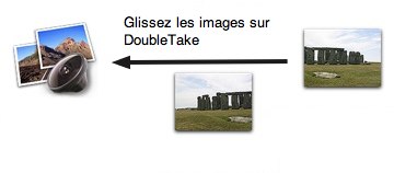 Glissez des images dans DoubleTake