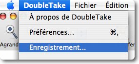 menu enregistrement
