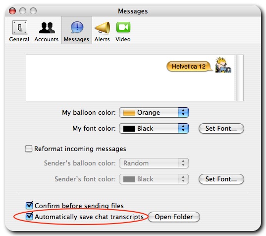 chat transcripts