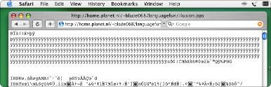 Image showing gibberish in Safari